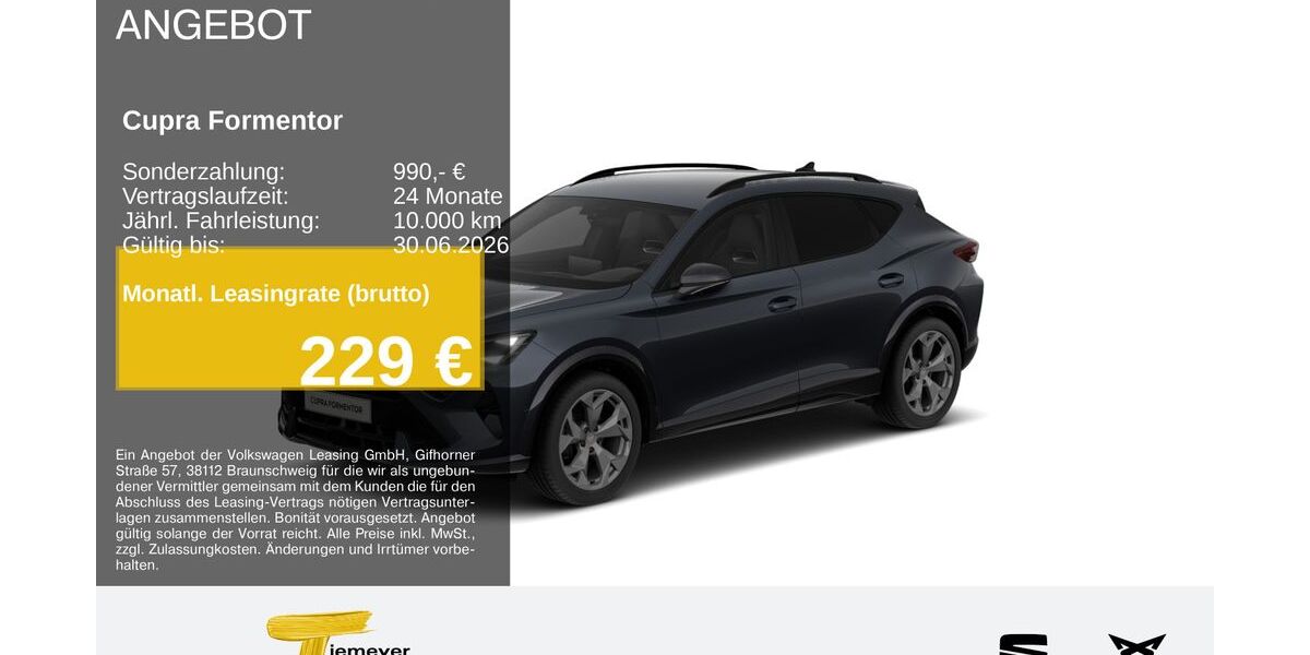 Cupra Formentor 22.135 km 33.390 &euro; Duisburg 47059