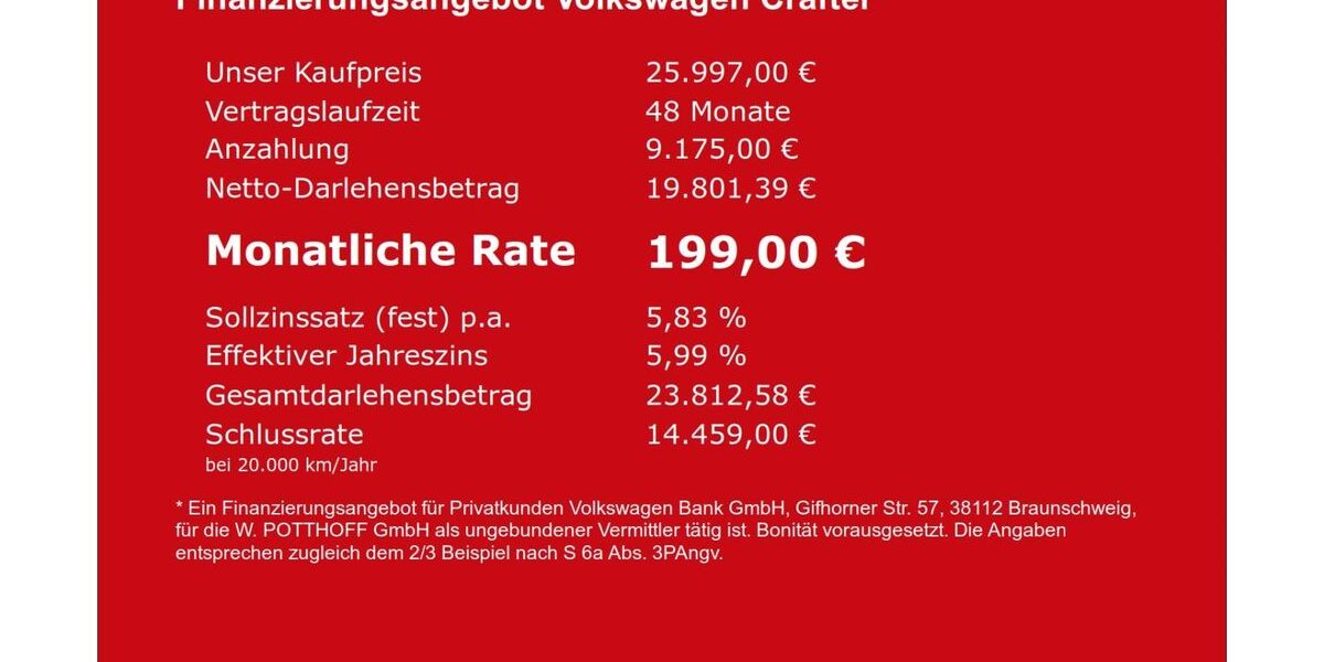 VW Crafter 70.968 km 25.997 € Hamm 59075