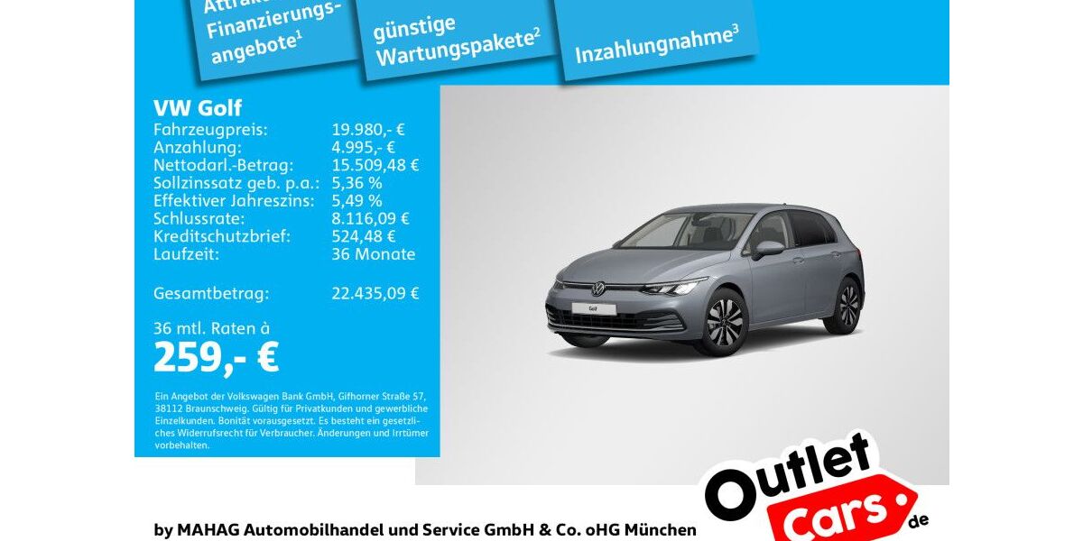 VW Golf 52.524 km 19.980 &euro; Dachau 85221