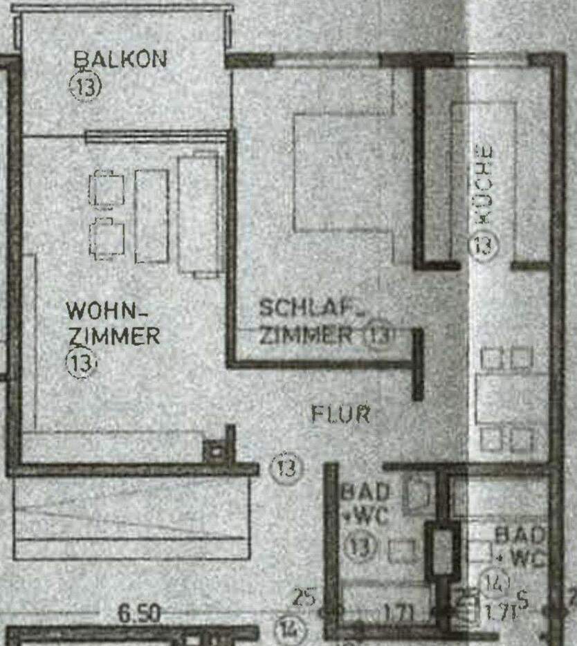 Modernes 2,5 -Zimmer-Apartment mit Balkon und Stellplatz - Erstbezug nach Sanierung 2 zimmer