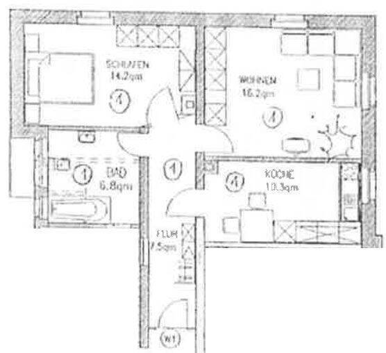 Etagenwohnung Chemnitz Harthau - 2 Zimmer, 55 m&sup2;, 260&euro; | Angebot:26867520
