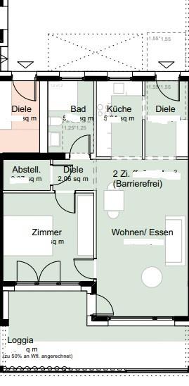 Etagenwohnung Darmstadt Darmstadt-West - 2 Zimmer, 66 m&sup2;, 1.063&euro; | Angebot:24871403