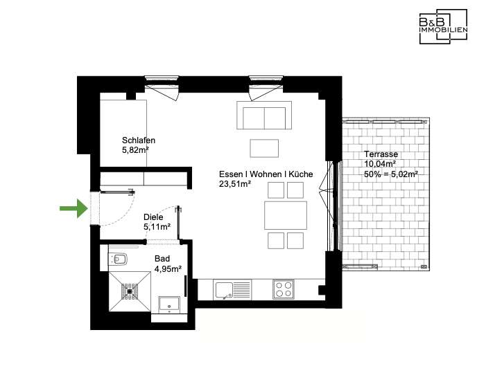 Wohnung zum Kaufen in Trier Petrisberg 216.000 € 44.2 m²