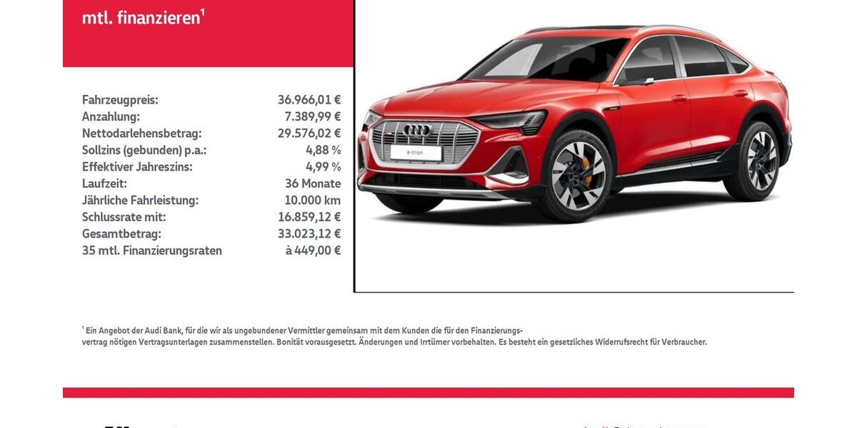 Audi e-tron 33.334 km 36.966 &euro; Nordhausen 99734