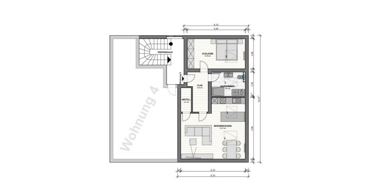 Moderne 2-Zimmer-Wohnung in Wallerfangen 2 zimmer