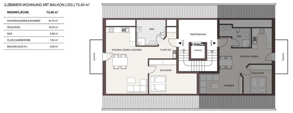 Dachgeschoßwohnung Heldenstein - 2 Zimmer, 73 m&sup2;, 950&euro; | Angebot:26322276