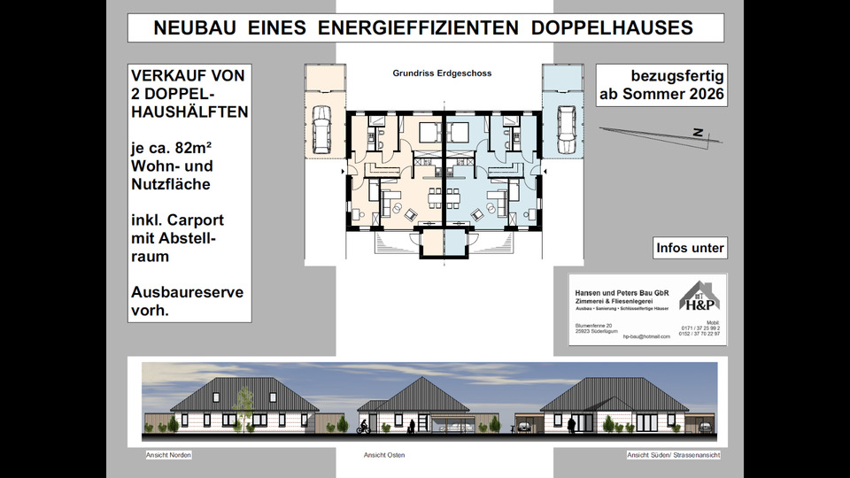 Neubau eines energieeffizienten Doppelhauses >Provisionsfrei< zimmer