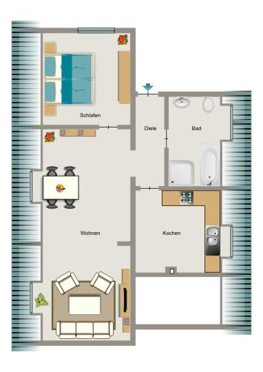 Dachgeschoßwohnung Lünen Brambauer - 3.5 Zimmer, 71 m&sup2;, 619&euro; | Angebot:25845033