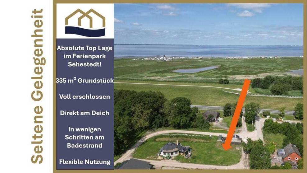 Platz für Ihr Haus an der Nordsee: Feriengrundstück im Ferienpark Sehestedt, direkt am Deich