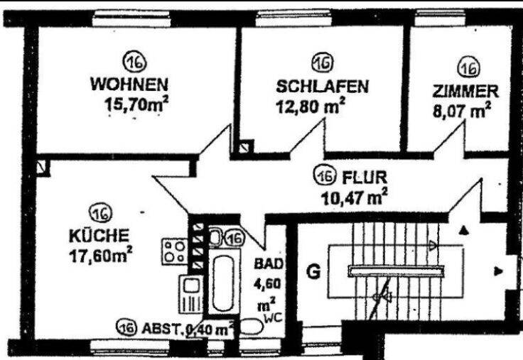 Etagenwohnung Hannover Herrenhausen - 3 Zimmer, 70 m&sup2;, 229.000&euro; | Angebot:26128153