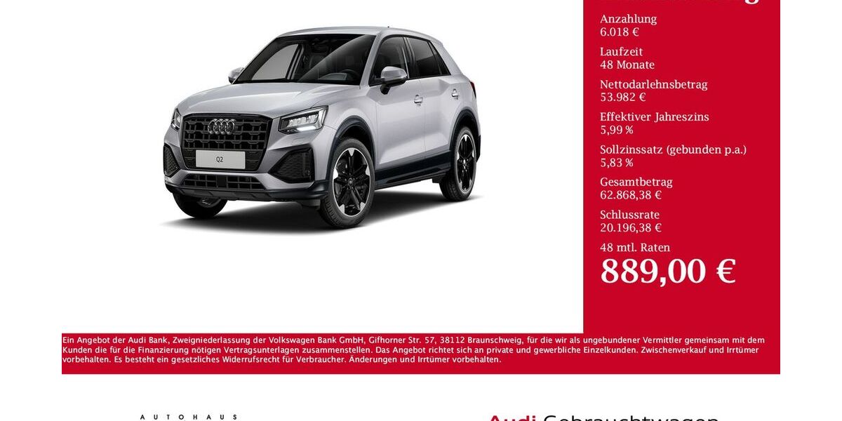 Audi Q2 3.789 km 60.000 &euro; Pronsfeld 54597