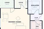 Dachgeschoßwohnung Plochingen - 2 Zimmer, 42 m&sup2;, 560&euro; | Angebot:26395501