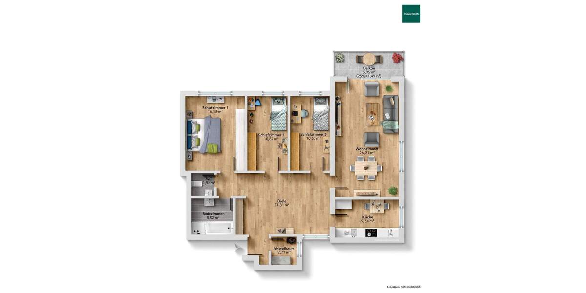 Etagenwohnung Waghäusel Wiesental - 4 Zimmer, 108 m&sup2;, 249.000&euro; | Angebot:25903631