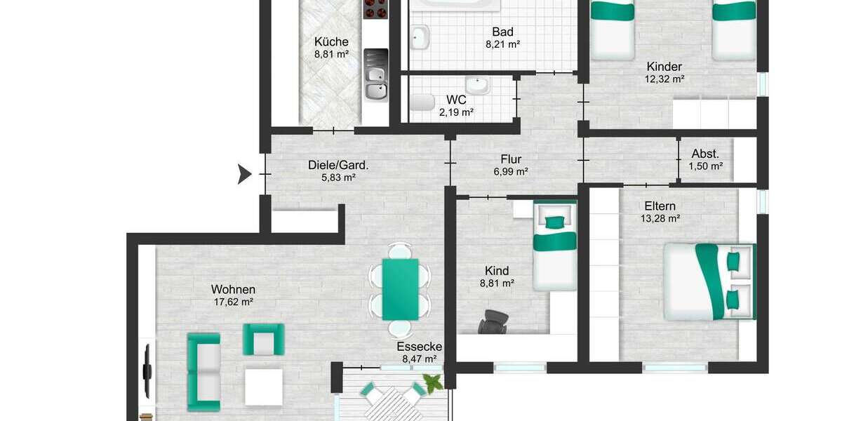 Etagenwohnung Oberkochen - 4.5 Zimmer, 94 m&sup2;, 190.000&euro; | Angebot:26310671