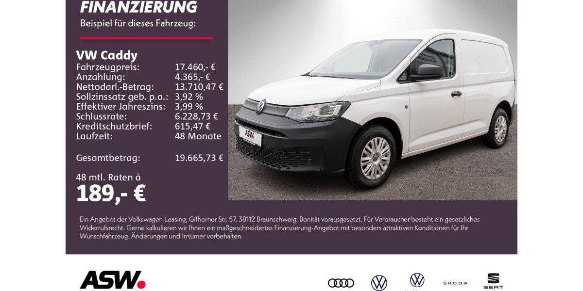 VW Caddy 80.000 km 17.460 &euro; Sinsheim 74889