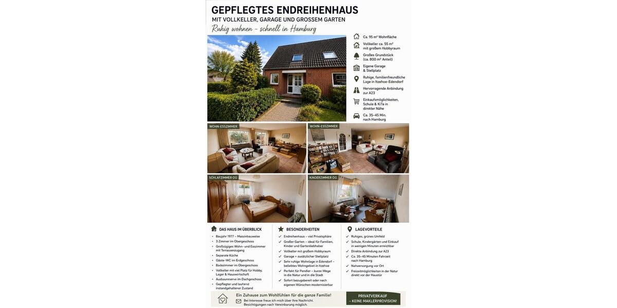 Reihenhaus Hohenlockstedt - 4 Zimmer, 95 m&sup2;, 259.000&euro; | Angebot:27131755