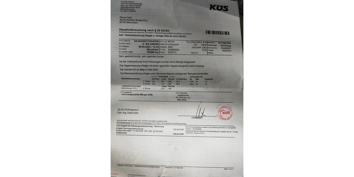 Jaguar XF 240.000 km 8.600 &euro; Kirchheim 36275