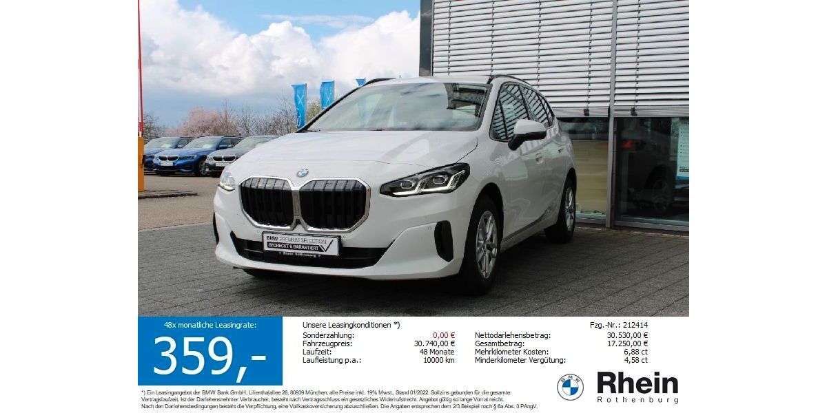 BMW 218 Active Tourer 22.550 km 29.640 &euro; Neusitz/Rothenburg 91616