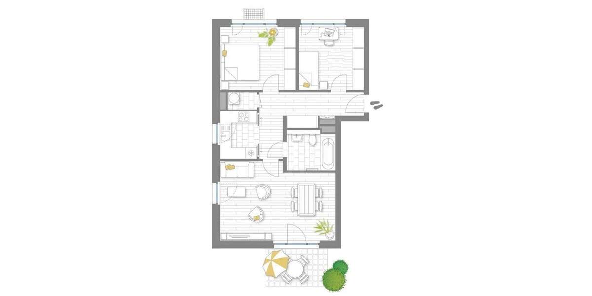 Attraktive 3 Zi.-Erdgeschoss-Wohnung in der 