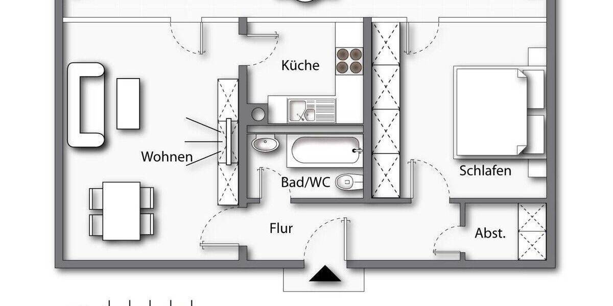 Etagenwohnung Bad Reichenhall - 2 Zimmer, 57 m&sup2;, 235.000&euro; | Angebot:26851412