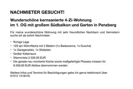 Kernsanierte 4 Zi Whg mit Südbalkon & Garten 4 zimmer