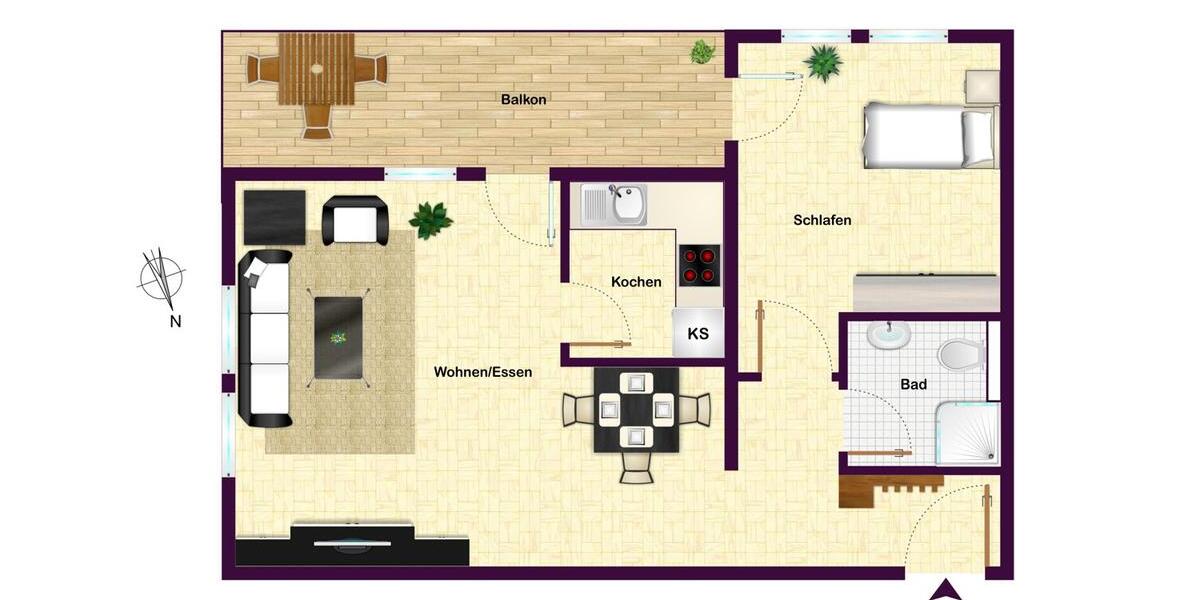 Etagenwohnung Crailsheim - 2 Zimmer, 46 m&sup2;, 550&euro; | Angebot:26646509