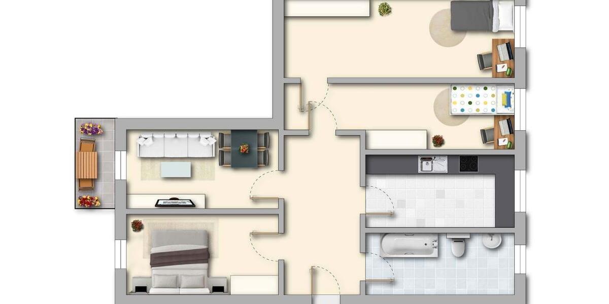 Etagenwohnung Angermünde - 4 Zimmer, 69 m&sup2;, 430&euro; | Angebot:26646802