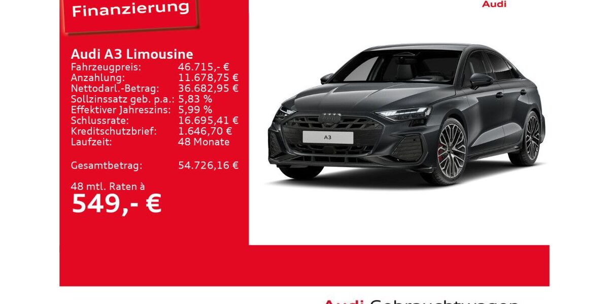 Audi A3 2.001 km 46.715 &euro; Ulm 89073