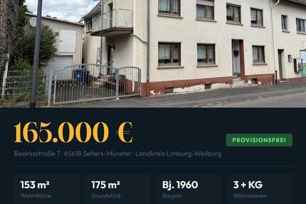 Haus Selters (Taunus) - 5 Zimmer, 153 m&sup2;, 165.000&euro; | Angebot:26918827