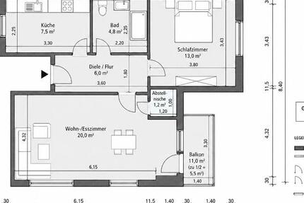 Wohnung Augsburg Lechhausen - 2 Zimmer, 58 m&sup2;, 268.000&euro; | Angebot:26688740
