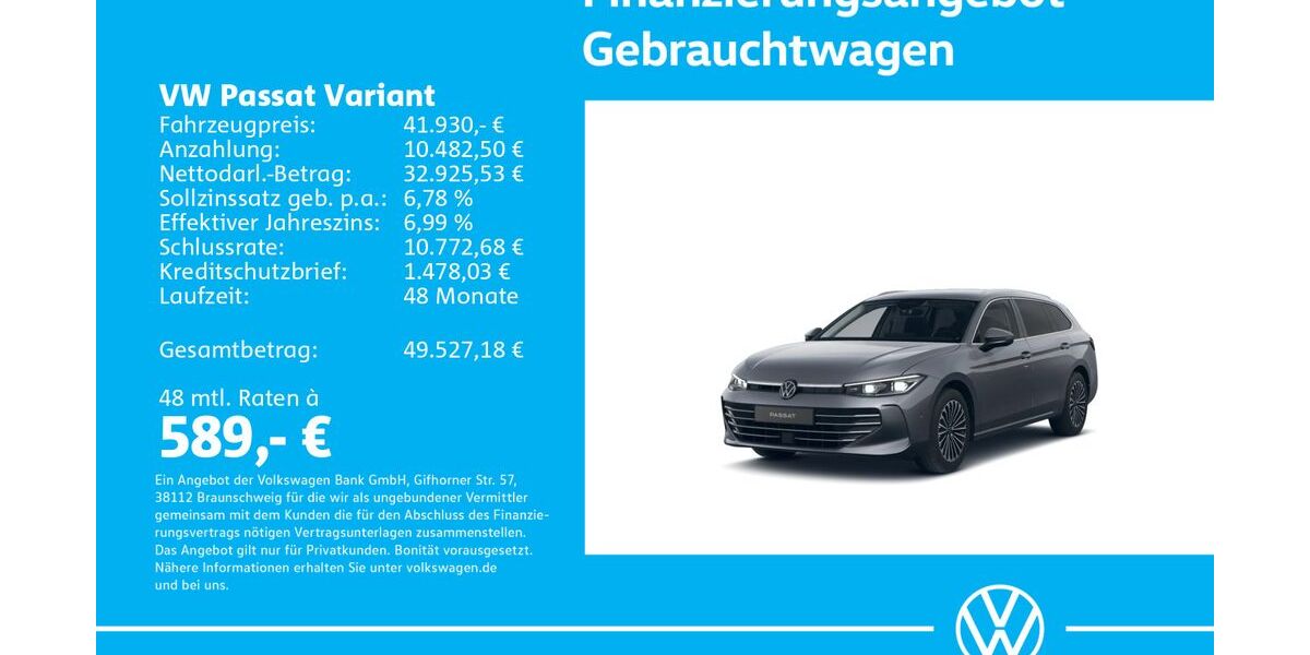 VW Passat Variant 1.505 km 41.930 &euro; Stuttgart 70563