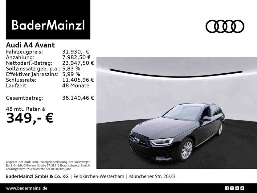 Audi A4 45.200 km 31.930 € Feldkirchen/Westerham 83620