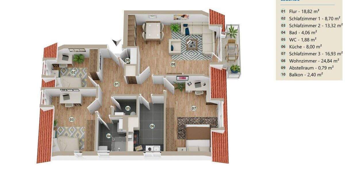 Etagenwohnung Moritzburg Boxdorf - 3 Zimmer, 80 m&sup2;, 249.000&euro; | Angebot:25210816