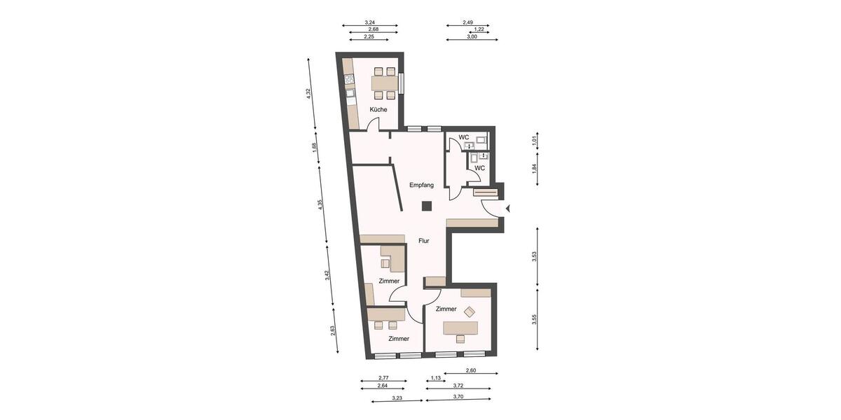 Attraktive Gewerbeeinheit mit flexibler Raumaufteilung in 1A-Lage! zimmer