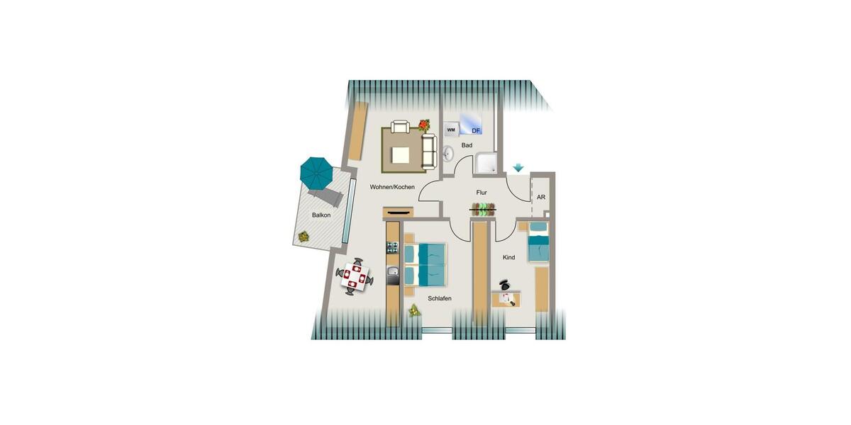 Dachgeschoßwohnung Ahlen - 3.5 Zimmer, 64 m&sup2;, 636&euro; | Angebot:26554664