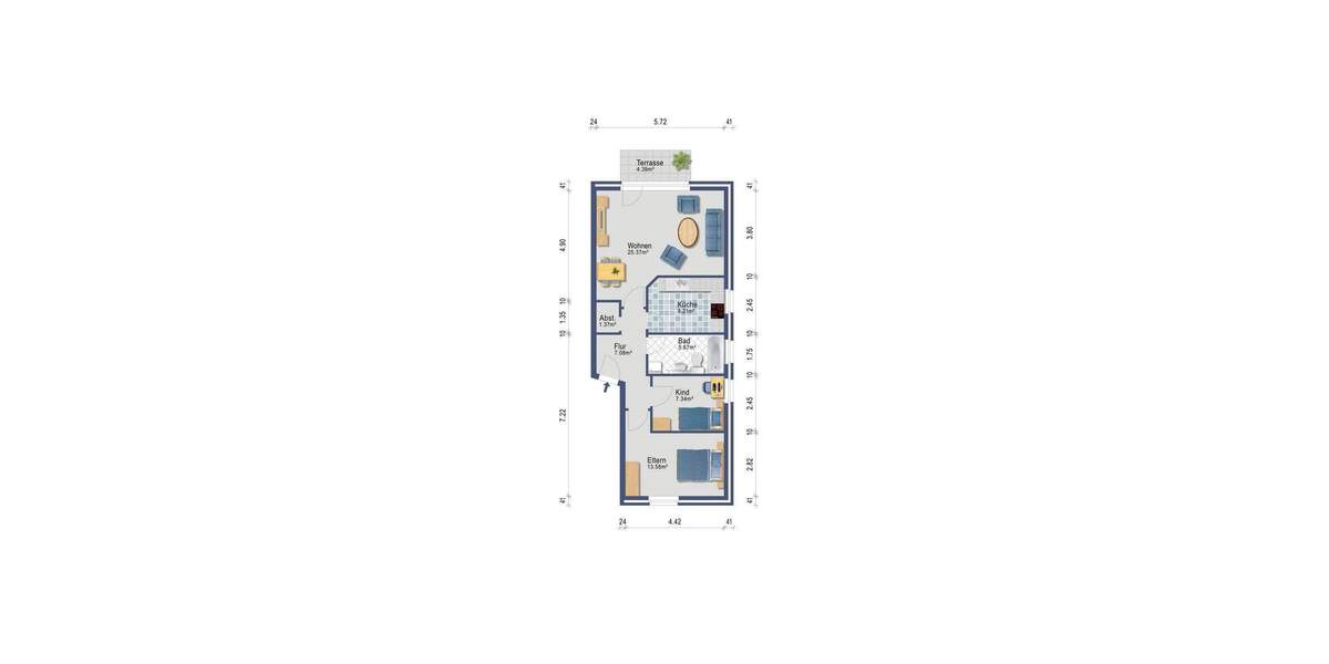 RESERVIERT: Attraktive 2,5 Zimmer-Wohnung mit Terrasse und Stellplatz in Friedrichsthal zu kaufen! 2 zimmer