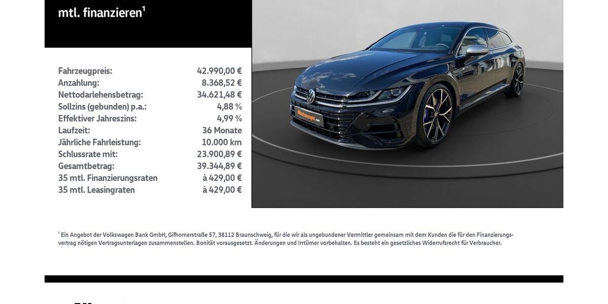VW Arteon 39.331 km 40.999 € Leinefelde-Worbis/DE 37327