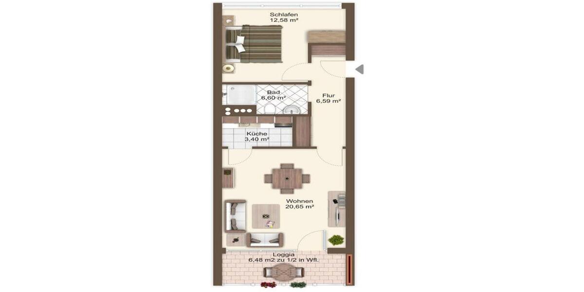 Etagenwohnung Neureichenau - 2 Zimmer, 49 m&sup2;, 48.900&euro; | Angebot:26992265