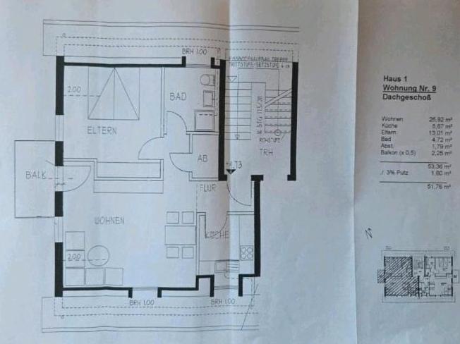 Dachgeschoßwohnung Bad Neustadt an der Saale - 2 Zimmer, 52 m&sup2;, 180.000&euro; | Angebot:26964299
