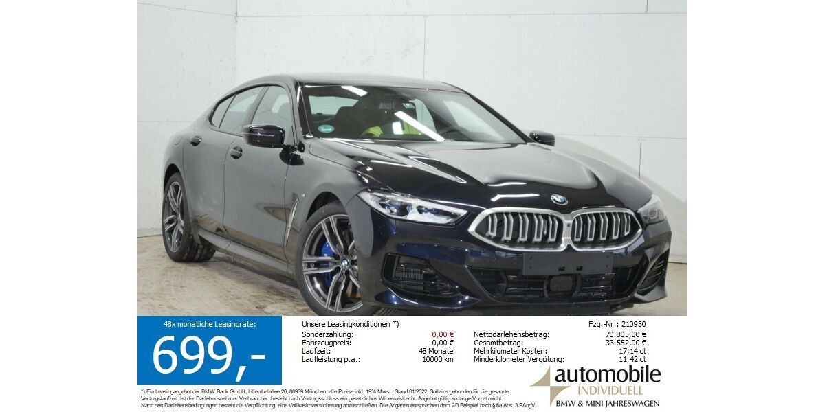 BMW 840 2.400 km 69.630 &euro; Paderborn 33100