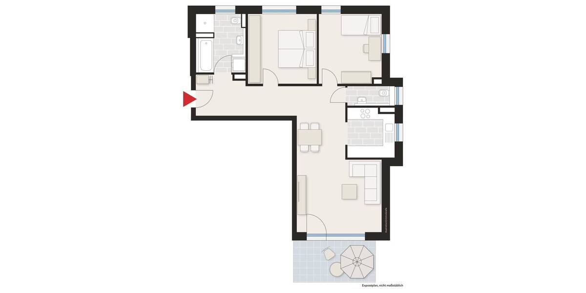 Terrassenwohnung Rottweil - 3 Zimmer, 77 m&sup2;, 557&euro; | Angebot:26863500