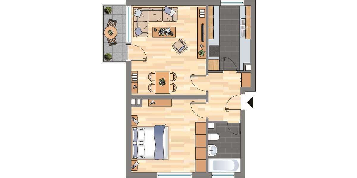Etagenwohnung Mayen - 2 Zimmer, 51 m&sup2;, 409&euro; | Angebot:27098348