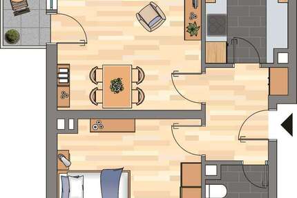Wohnung Mayen - 2 Zimmer, 51 m&sup2;, 409&euro; | Angebot:27098348