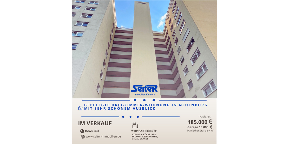 Etagenwohnung Neuenburg am Rhein Neuenburg - 3 Zimmer, 68 m&sup2;, 185.000&euro; | Angebot:22395978