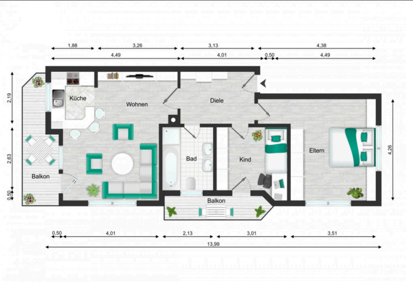 3-Zimmer-Wohnung Horb-Bildechingen