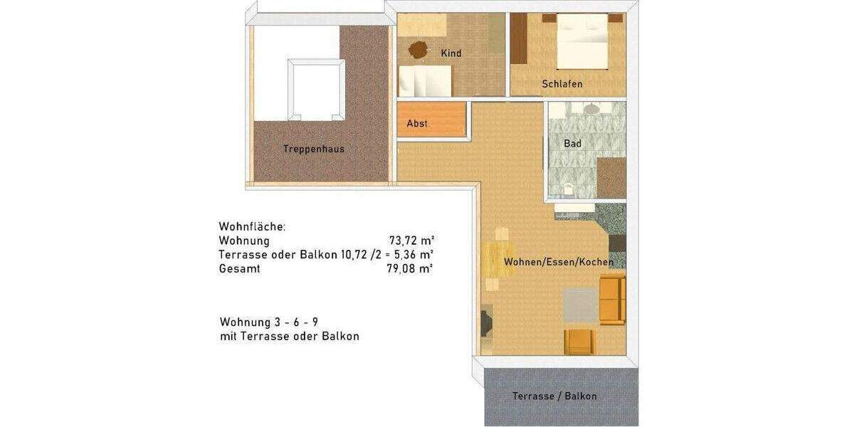 Terrassenwohnung Krumbach - 3 Zimmer, 79 m&sup2;, 368.794&euro; | Angebot:25742844