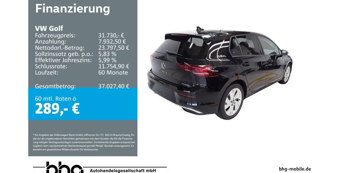 VW Golf 1.937 km 31.730 &euro; Mössingen 72116