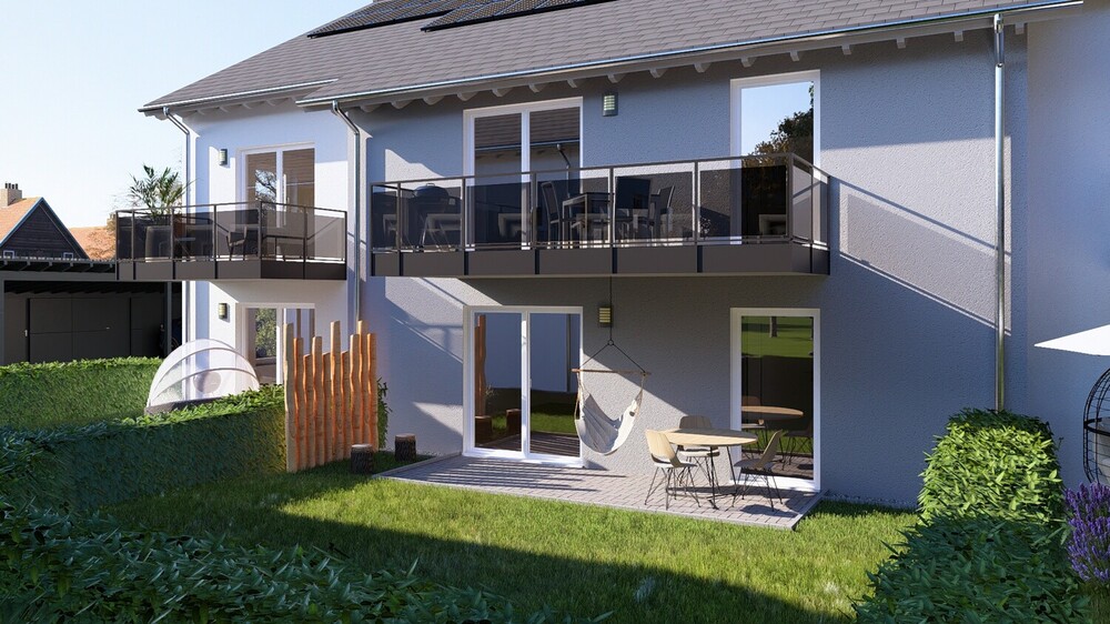 Nachhaltige und energieeffiziente 2-Zimmer Neubauwohnung mit gehobener Ausstattung, Balkon und 2 Carportstellplätzen - Etagenwohnung Pösing | Angebot:26421985