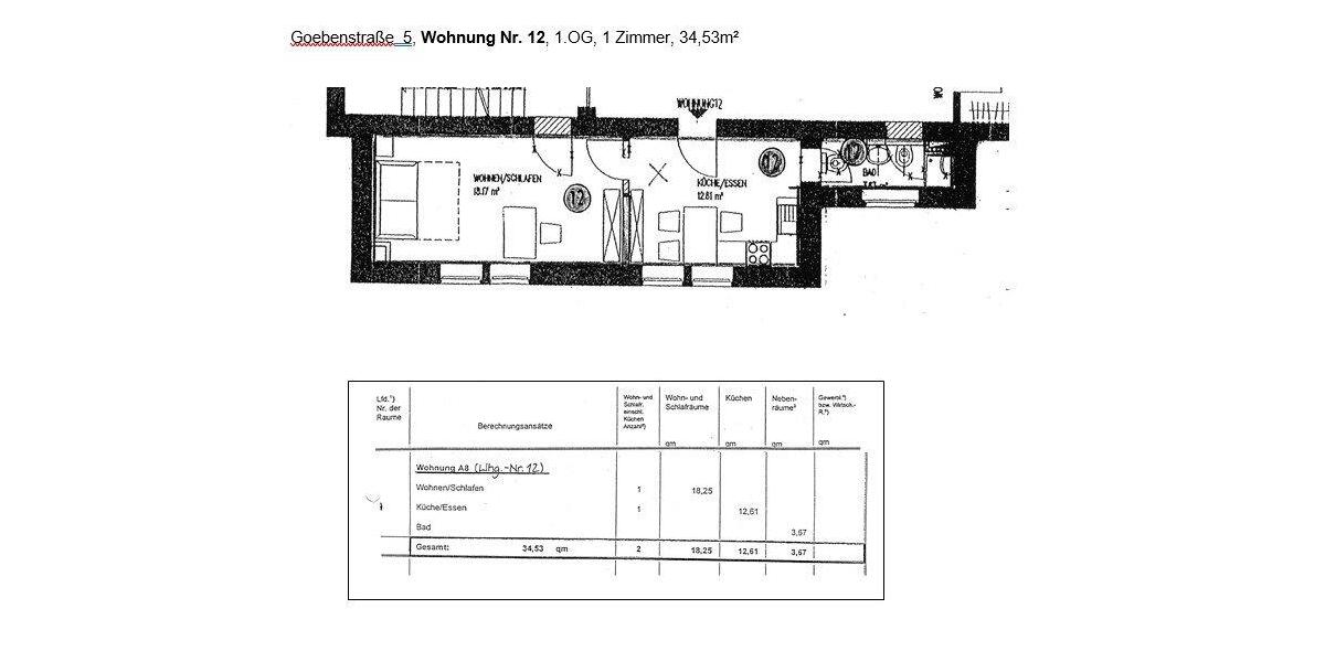 Etagenwohnung Neumünster - 1 Zimmer, 34 m&sup2;, 75.000&euro; | Angebot:26336845