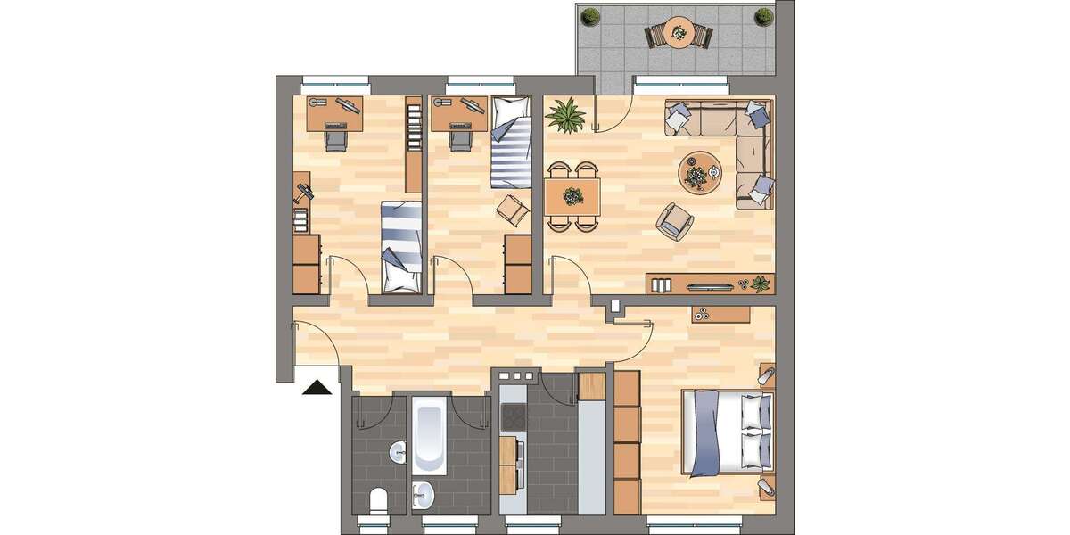 Etagenwohnung Wilhelmshaven Neuende - 4 Zimmer, 81 m&sup2;, 559&euro; | Angebot:27079625